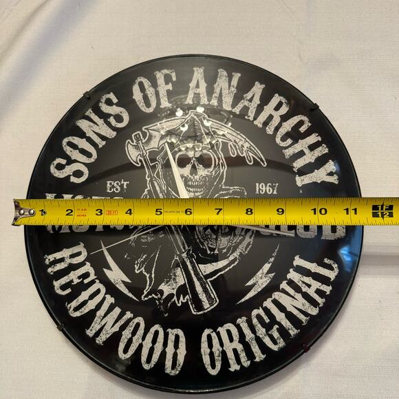 RARE SONS OF ANARCHY MOTORCYCLE CLUB WALL CLOCK, 12 INCH REDWOOD ORIGINAL TESTED - Picture 2 of 6